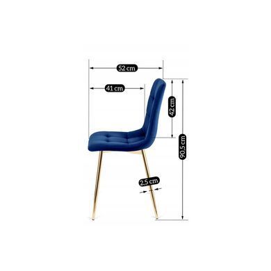 Стілець оксамитовий MEBEL ELITE YORK Velvet, Синій / Золотий фотографія