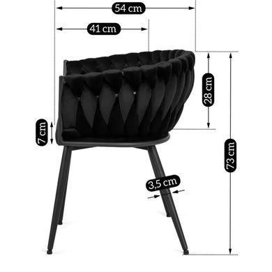 Стілець оксамитовий MEBEL ELITE EMPOLI Velvet Чорний фотографія