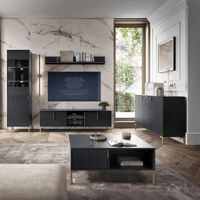 ТВ Тумба MEBEL ELITE TORELLO 140 Черный фотография