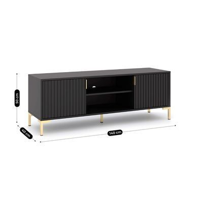 ТВ Тумба MEBEL ELITE TORELLO 140 Черный фотография