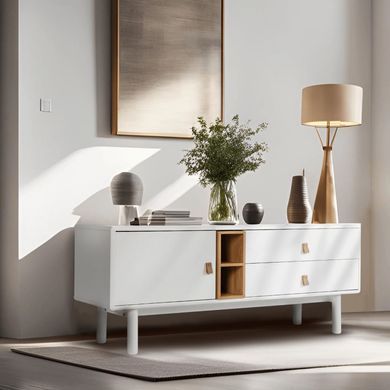 ТВ Тумба MEBEL ELITE ARTI 140 Белый фотография