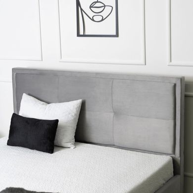 Ліжко двоспальне оксамитове MEBEL ELITE ANDRE Velvet 160x200 Світло Сірий фотографія