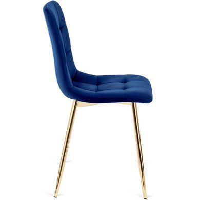 Стілець оксамитовий MEBEL ELITE YORK Velvet, Синій / Золотий фотографія