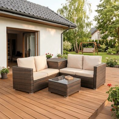 Комплект садових меблів MEBEL ELITE NEGRO Коричневий/Беж