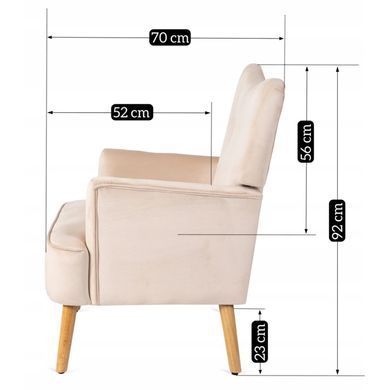 Крісло м'яке BUNNY Velvet MEBEL ELITE Беж фотографія