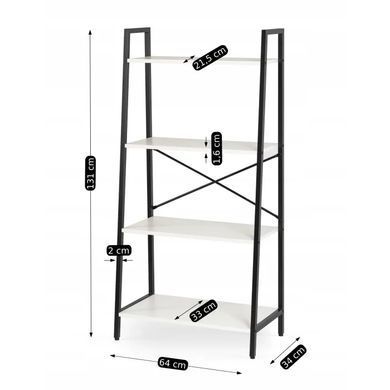 Стелаж MEBEL ELITE GIA Білий / Чорний фотографія