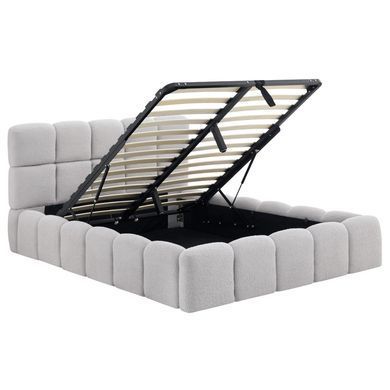 Кровать двуспальная MEBEL ELITE MURACJA 160x200 см Серая Букле фотография