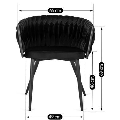 Стілець оксамитовий MEBEL ELITE EMPOLI Velvet Чорний фотографія
