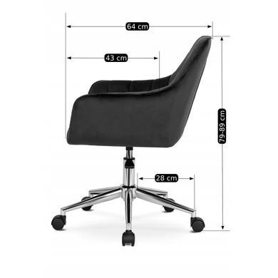 Стул офисный поворотный бархатный MEBEL ELITE FABIO Velvet Черный фотография