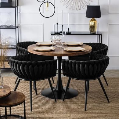 Стілець оксамитовий MEBEL ELITE EMPOLI Velvet Чорний фотографія
