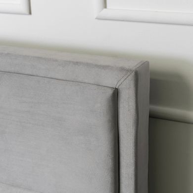 Ліжко двоспальне оксамитове MEBEL ELITE ANDRE Velvet 160x200 Світло Сірий фотографія