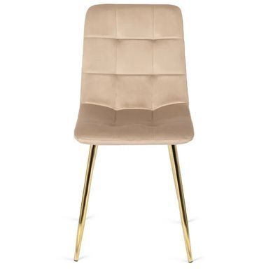 Стул бархатный MEBEL ELITE YORK Velvet, Кремовый / Золотой фотография