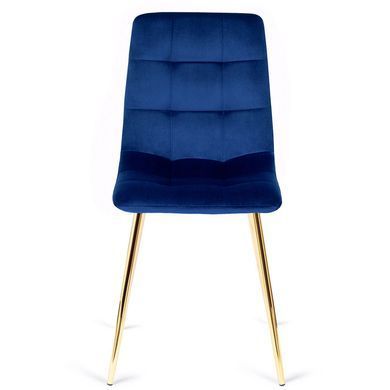 Стілець оксамитовий MEBEL ELITE YORK Velvet, Синій / Золотий фотографія