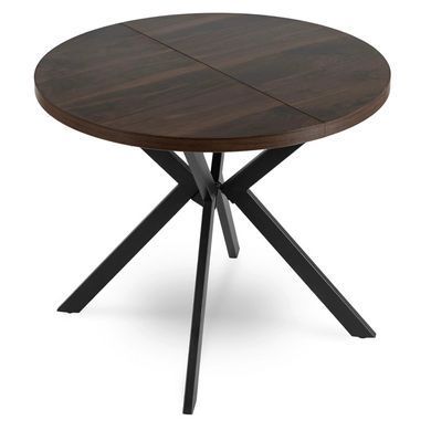 Стіл розкладний круглий MEBEL ELITE LUGO 90(190)х90 см Горіх фотографія