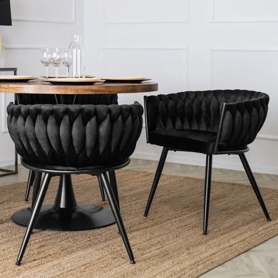 Стілець оксамитовий MEBEL ELITE EMPOLI Velvet Чорний фотографія