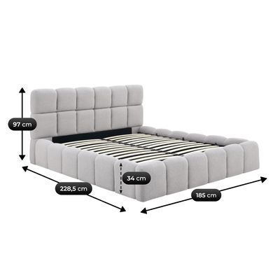 Кровать двуспальная MEBEL ELITE MURACJA 160x200 см Серая Букле фотография