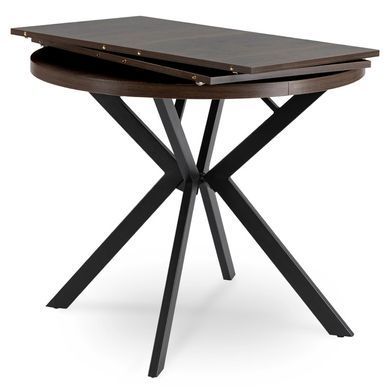 Стіл розкладний круглий MEBEL ELITE LUGO 90(190)х90 см Горіх фотографія