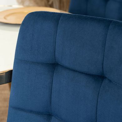 Стілець оксамитовий MEBEL ELITE YORK Velvet, Синій / Золотий фотографія