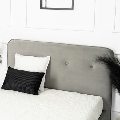 Кровать двуспальная бархатная MEBEL ELITE DENNIS Velvet 120x200 Светло Серый фотография