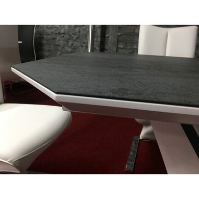 Стіл Обідній VALERIO CERAMIC Signal 160(220)X90 Сірий / Білий фотографія