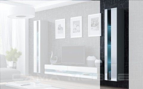 Вітрина підвісна VIGO Cama 180 New Сірий Мат / Білий Глянець фотографія