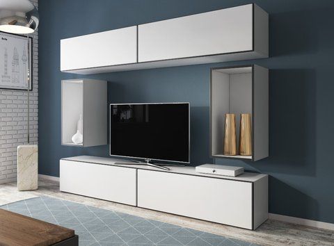 Стенка ROCO 1 Cama Белый Мат / Черный Мат / Белый Мат фотография