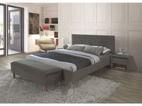 Кровать AZURRO Velvet Signal 180x200 Серый фотография