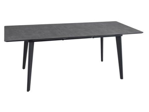 Стіл Розкладний RENE Signal 160(200)x90 Сірий Ефект Мармуру / Чорний Мат фотографія