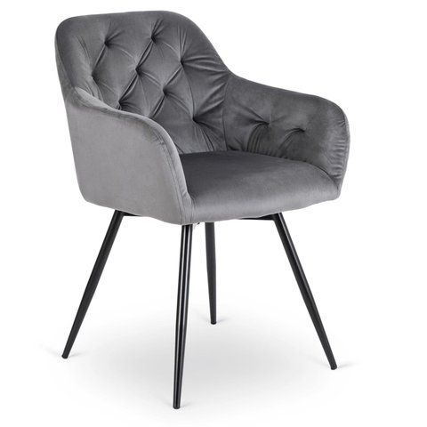 Стул поворотный бархатный MEBEL ELITE IDA Velvet Серый фотография