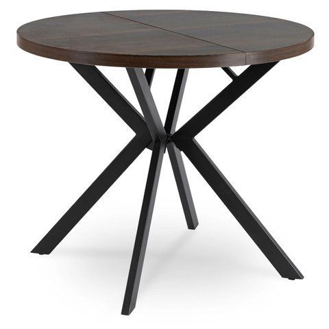 Стіл розкладний круглий MEBEL ELITE LUGO 90(190)х90 см Горіх фотографія