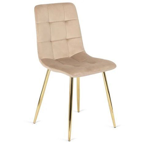 Стул бархатный MEBEL ELITE YORK Velvet, Кремовый / Золотой фотография