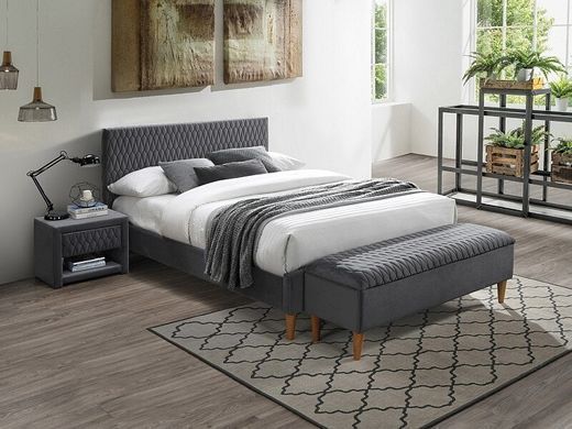 Кровать AZURRO Velvet Signal 180x200 Серый фотография