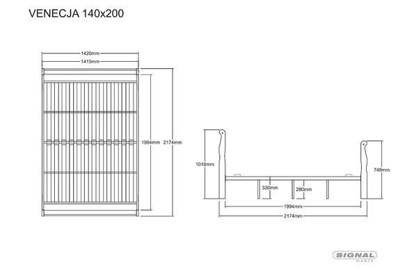 Кровать VENECJA Signal 140x200 Античная Черешня фотография
