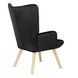 Кресло мягкое бархатное с подставкой для ног MEBEL ELITE LOZANO Velvet Черный