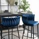 Барный стул бархатный MEBEL ELITE FLORES Velvet темно-синий/черный