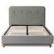 Кровать двуспальная бархатная MEBEL ELITE DENNIS Velvet 120x200 Светло Серый