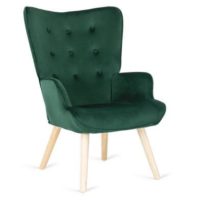 Крісло м'яке оксамитове з підставкою для ніг MEBEL ELITE LOZANO Velvet Зелений фотографія