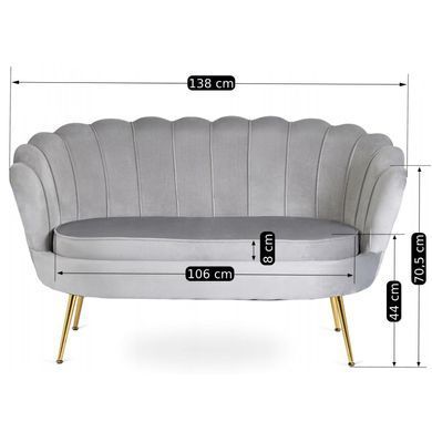 Софа MEBEL ELITE ZENDAYA 138 см Сірий фотографія