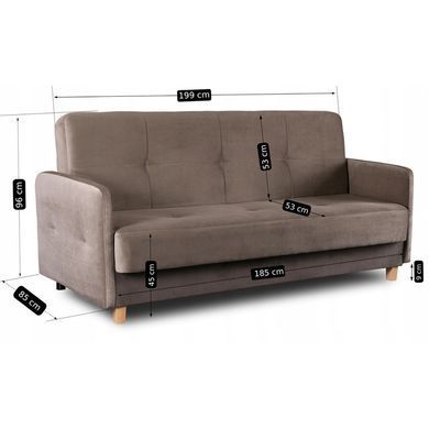 Диван раскладной MEBEL ELITE CUBA 199 см Беж фотография