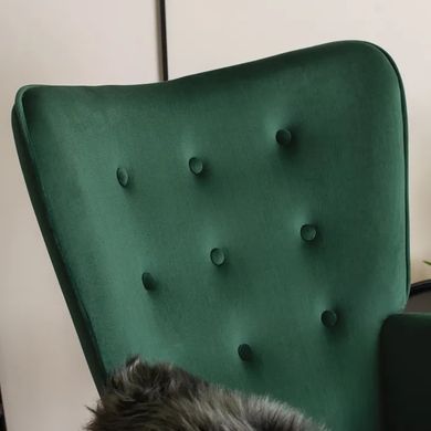 Крісло м'яке оксамитове з підставкою для ніг MEBEL ELITE LOZANO Velvet Зелений фотографія