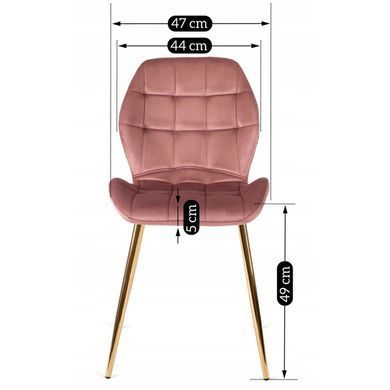 Комплект стіл MEBEL ELITE TINGA 100х100 см Чорний/золото +4 стільці LUCKY Velvet Рожевий/золото фотографія