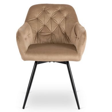 Стілець поворотний оксамитовий MEBEL ELITE IDA Velvet Беж фотографія