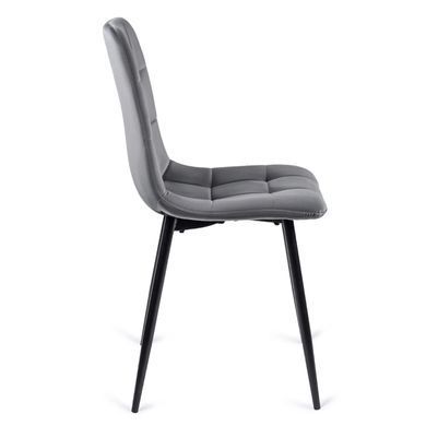 Комплект стол раскладной MEBEL ELITE HARRY 102(142)х102 см Дуб Артизан/ Черный +4 стула PERU Серый фотография
