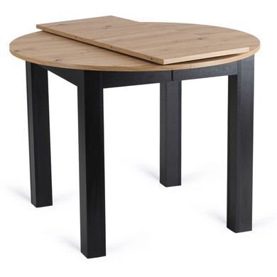 Комплект стол раскладной MEBEL ELITE HARRY 102(142)х102 см Дуб Артизан/ Черный +4 стула PERU Серый фотография