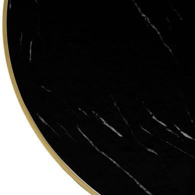 Комплект стіл MEBEL ELITE TINGA 100х100 см Чорний/золото +4 стільці LUCKY Velvet Рожевий/золото фотографія