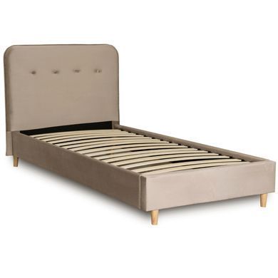 Кровать бархатная MEBEL ELITE DENNIS Velvet 90x200 Беж фотография