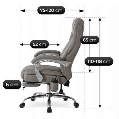 Стул офисный поворотный с функцией массажа MEBEL ELITE GIORGIO Серый фотография