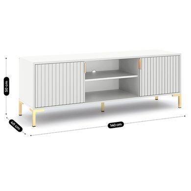 ТВ Тумба MEBEL ELITE TORELLO 140 Білий фотографія