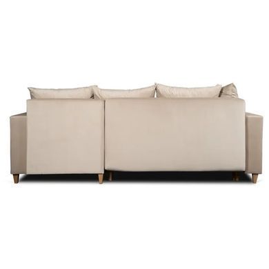 Кутовий диван оксамитовий MEBEL ELITE MARKUS Velvet 238 см Бежевий (правий) фотографія