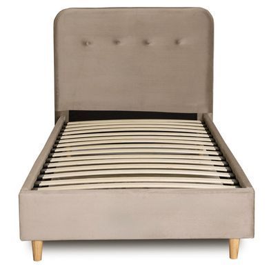 Кровать бархатная MEBEL ELITE DENNIS Velvet 90x200 Беж фотография
